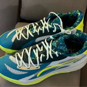 Men's Puma Dynamic Blue and Neon Yellow Sneakers